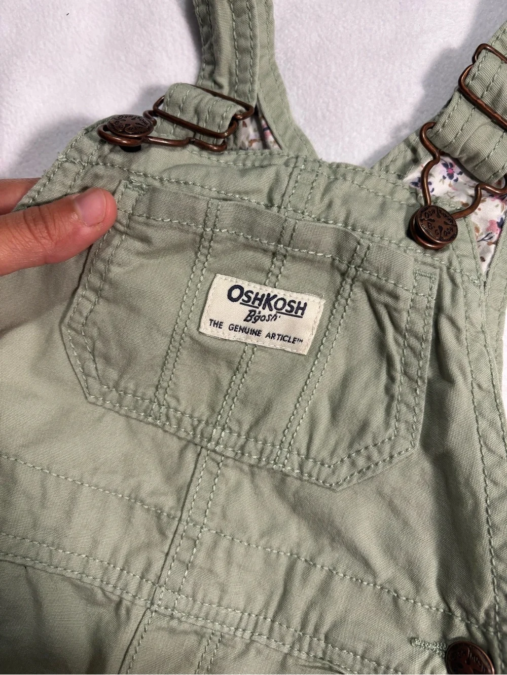 Carter's Light Green Kids Overalls Romper